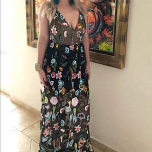 L’atiste embroidered see through Dress